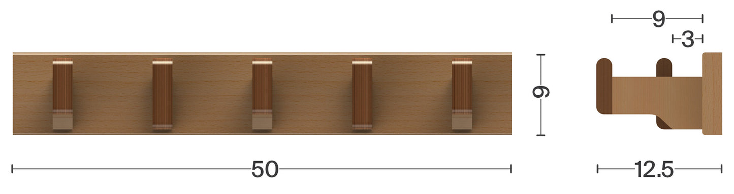 HOOK HK-H50-2S-3L (coat hooks)