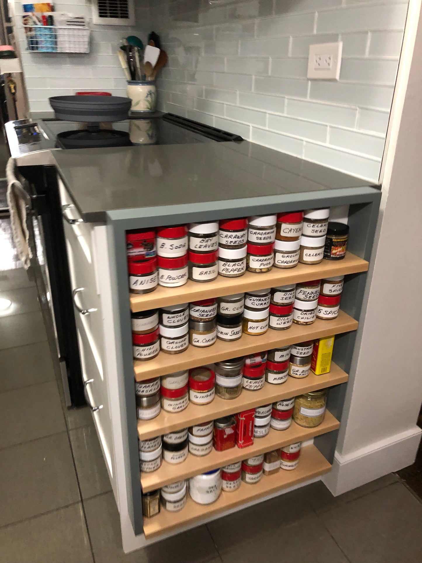 End of counter spice rack