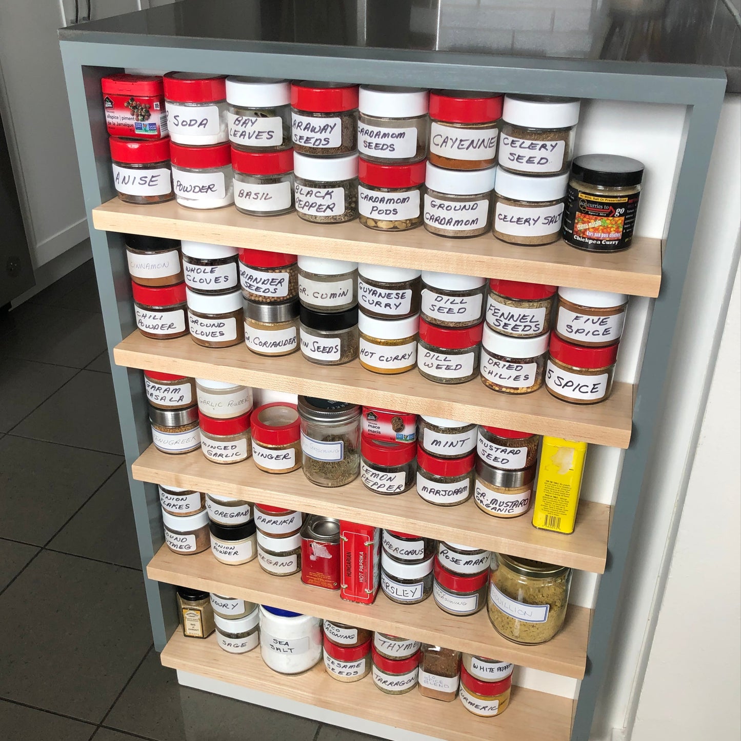 End of counter spice rack