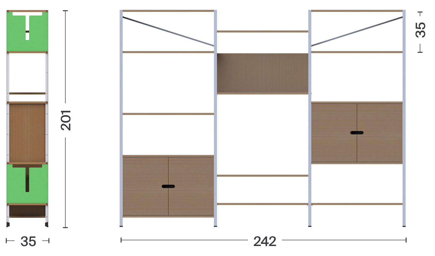 TEEE shelving system S80-201-3B